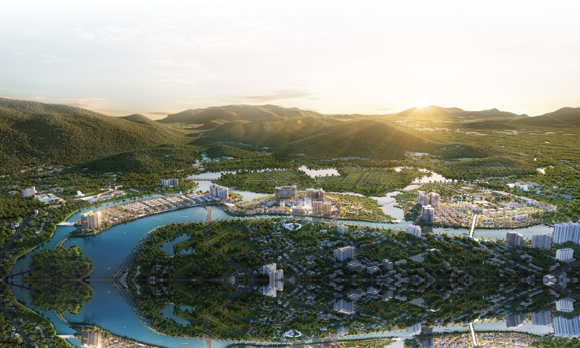 Tổng mặt bằng phối cảnh 3 đảo Charmora City từ CĐT Sun Group
